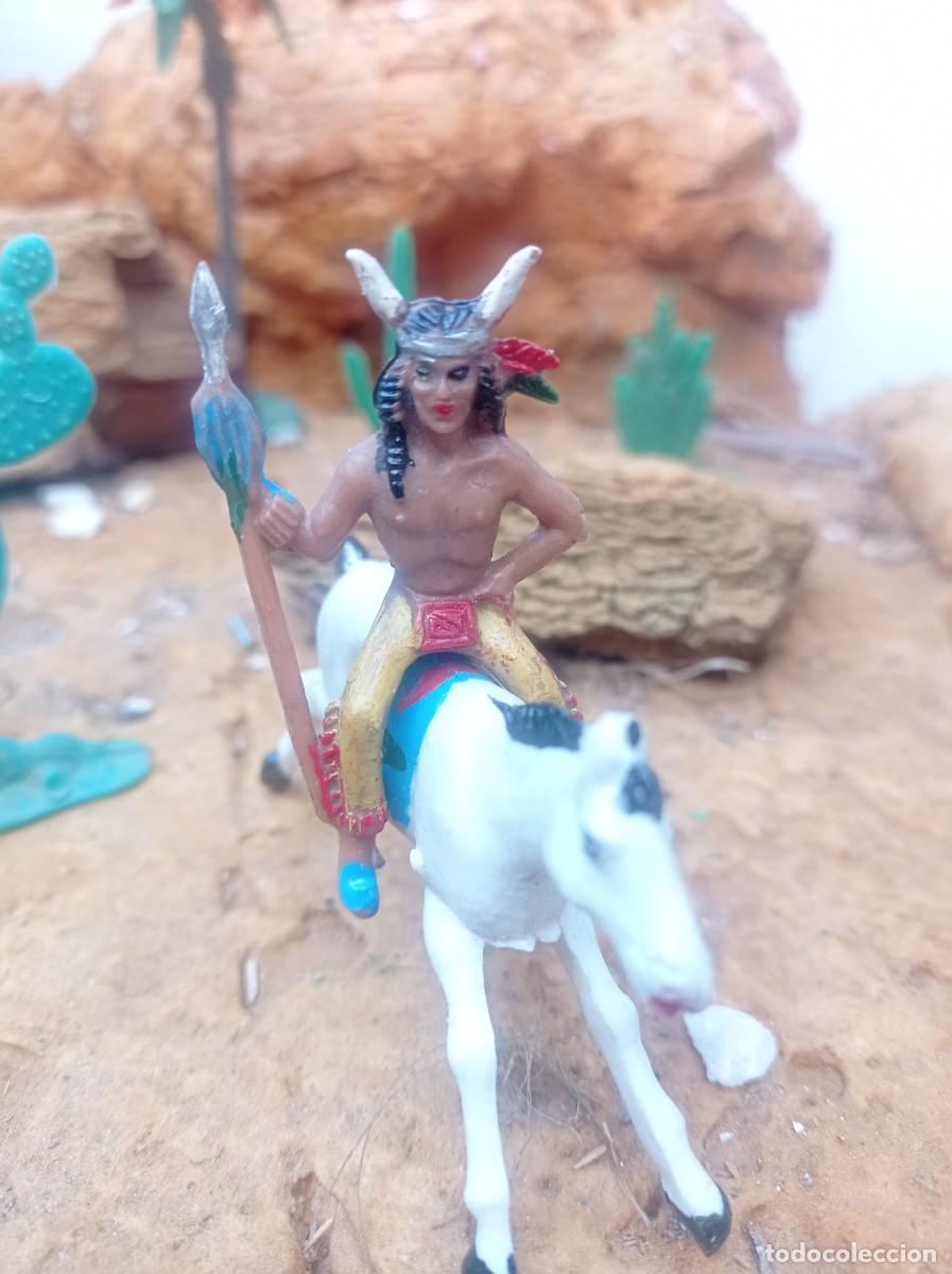 Figuras de goma y PVC: Indio a caballo de reamsa - Foto 1