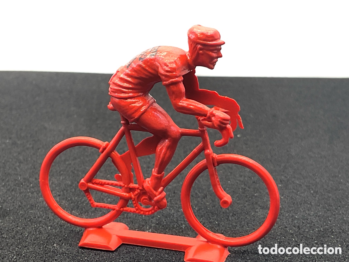 Figuras de goma y PVC: Antigua Figura de Ciclista en Pl&aacute;stico. - Foto 1