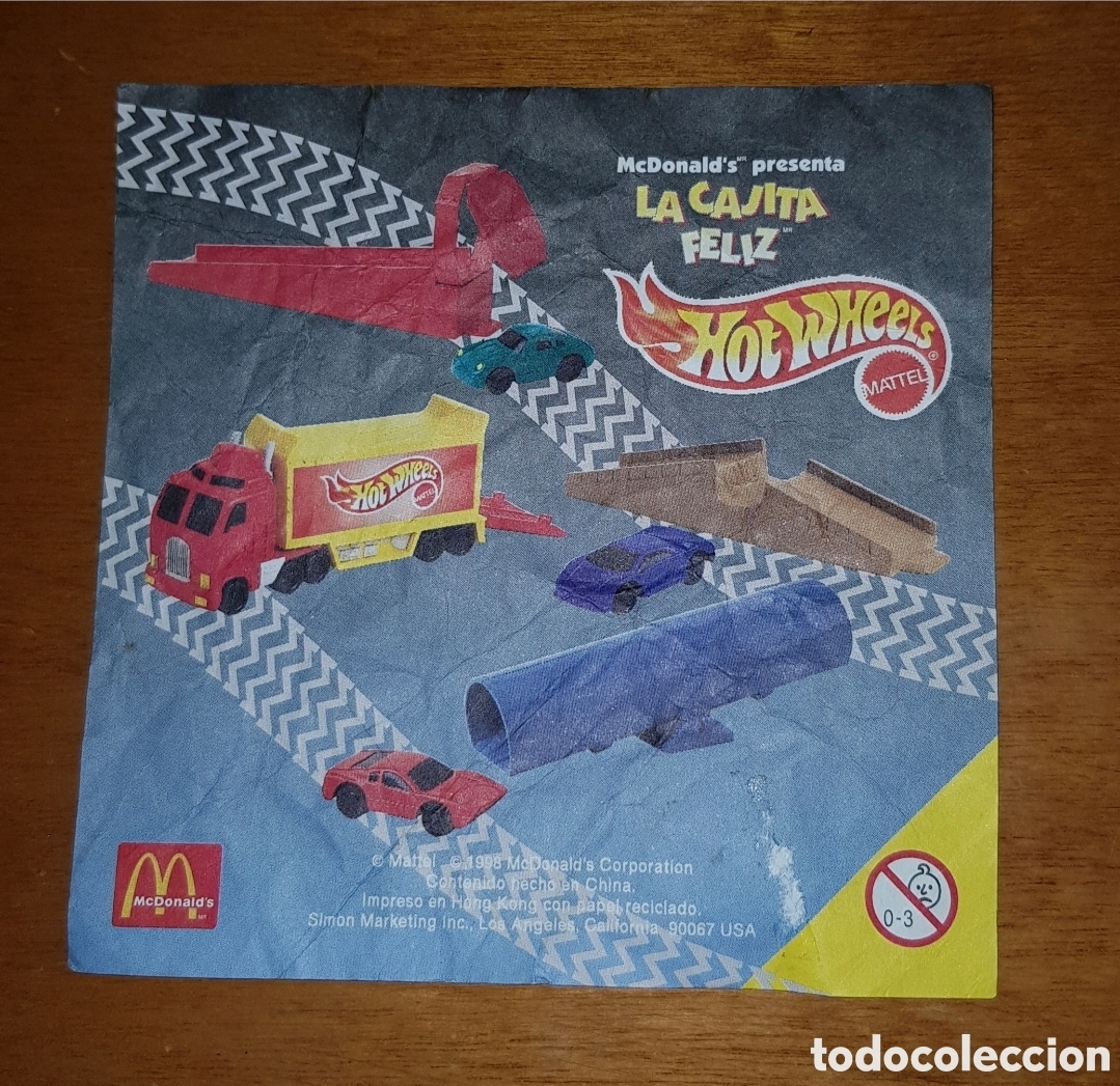 Figuras de Goma y PVC: Bpz folleto Hot Wheels papel juguete McDonald's McDonald La cajita feliz a&ntilde;o 1998 Mattel