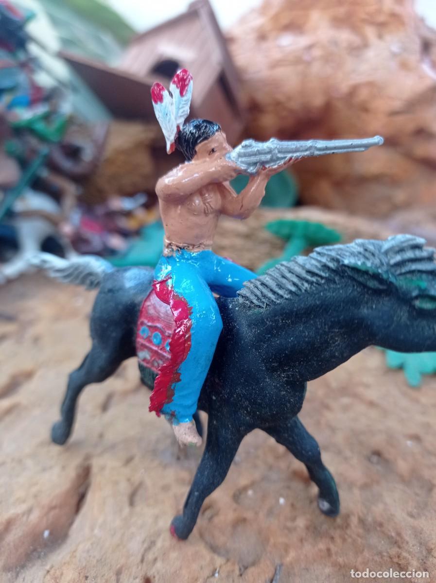 Figuras de goma y PVC: Indio con caballo de jecsan - Foto 2