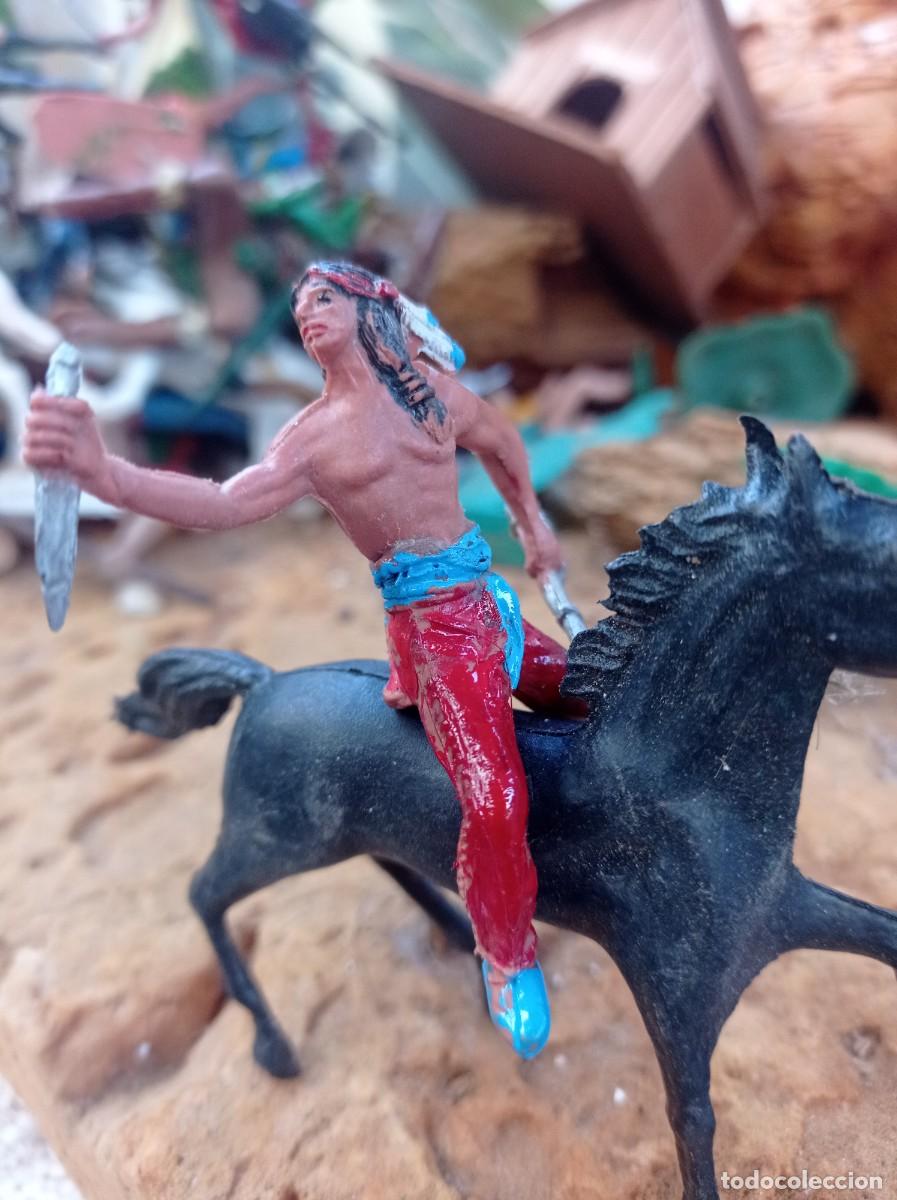 Figuras de goma y PVC: Indio con caballo de jecsan - Foto 2