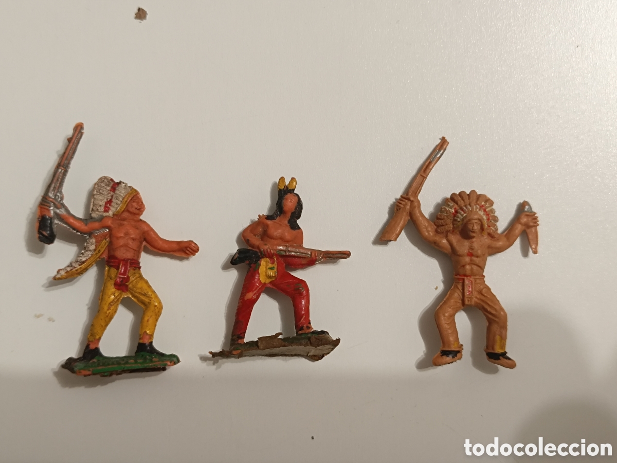 Figuras de goma y PVC: Figuras indios mini oeste comansi - Foto 1