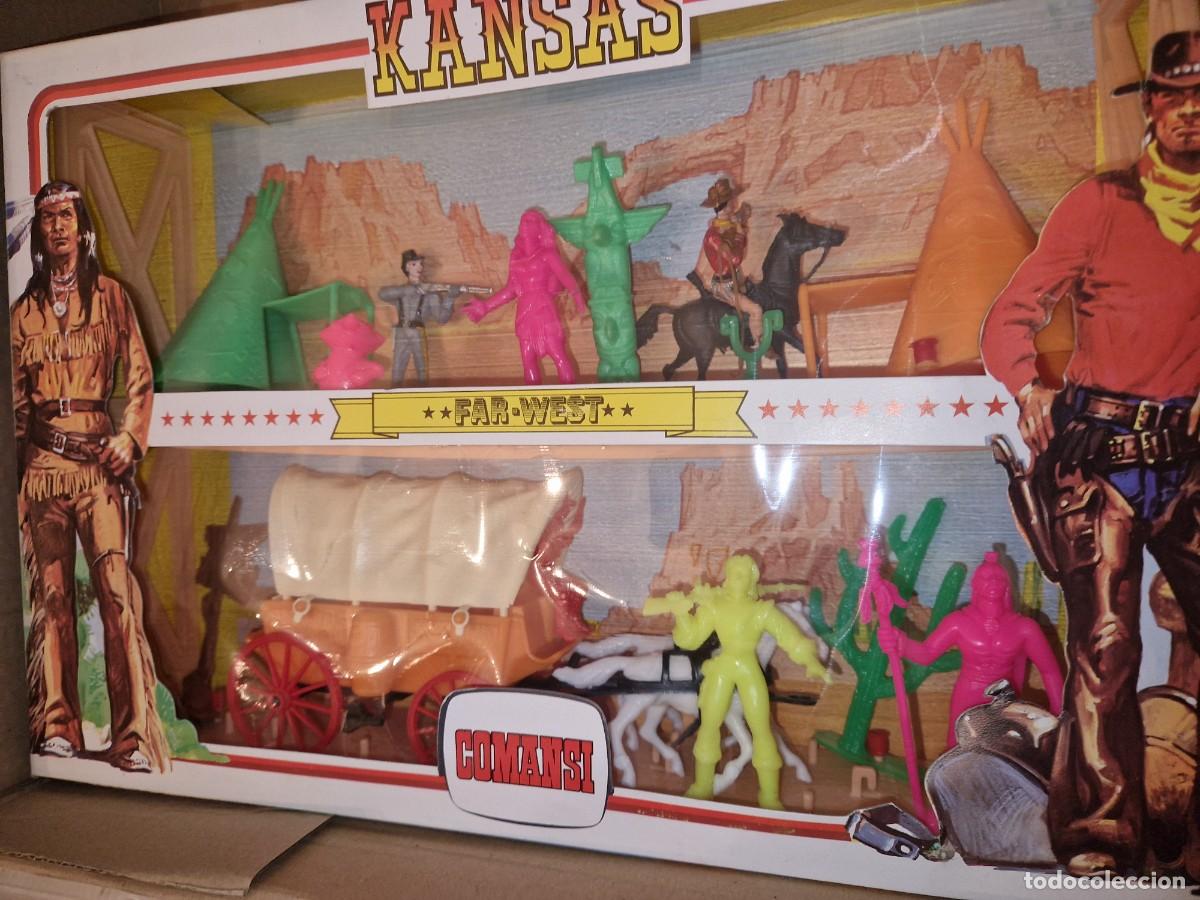 Figuras de goma y PVC: FAR WEST , CAJA KANSAS - COMANSI - INDIOS Y VAQUEROS - Foto 1