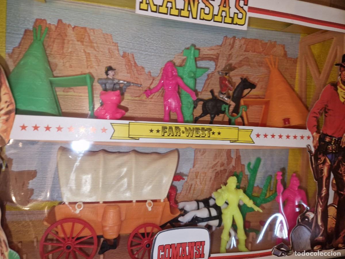 Figuras de goma y PVC: FAR WEST , CAJA KANSAS - COMANSI - INDIOS Y VAQUEROS - Foto 3