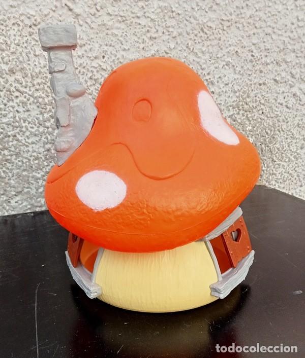Figuras de goma y PVC: Seta Casa pitufos Naranja Schleich - Foto 3