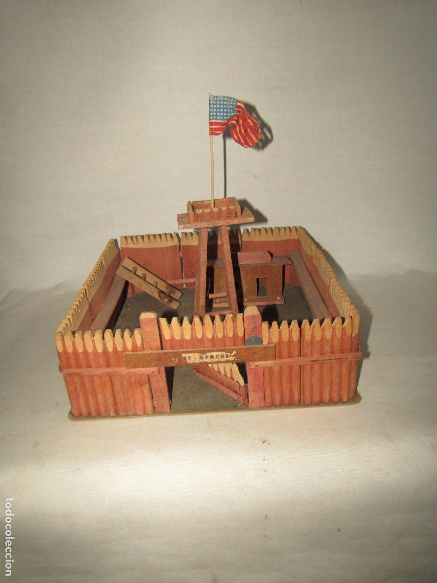 Figuras de goma y PVC: Antiguo FORT APACHE en Madera Maciza - Foto 2