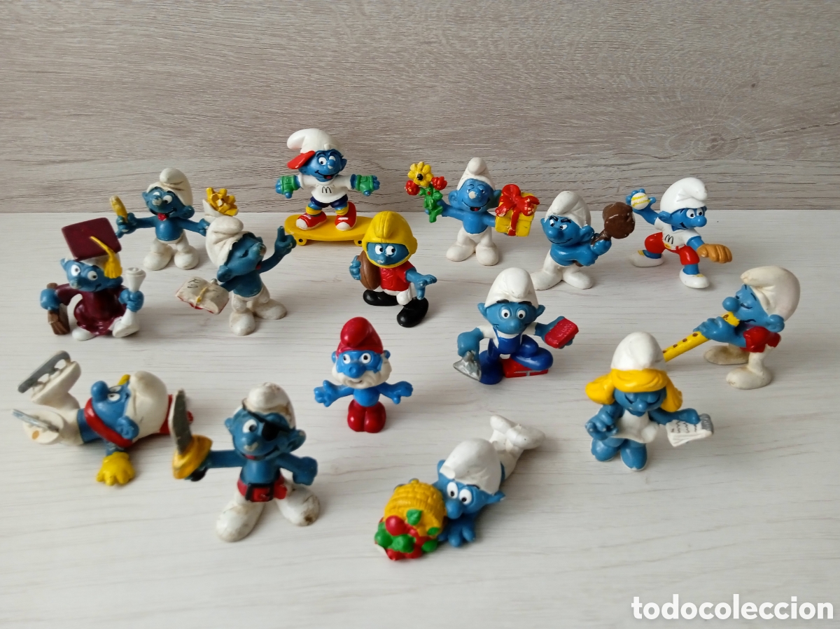 Figuras de goma y PVC: LOTE PITUFOS SCHLEICH PEYO - Foto 1