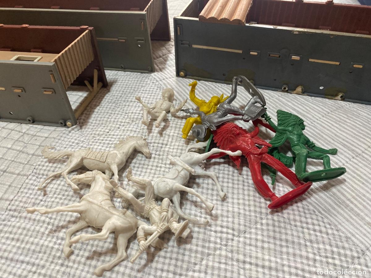 Figuras de goma y PVC: Pueblo indios baqueros Oeste pl&aacute;stico pvc - Foto 5