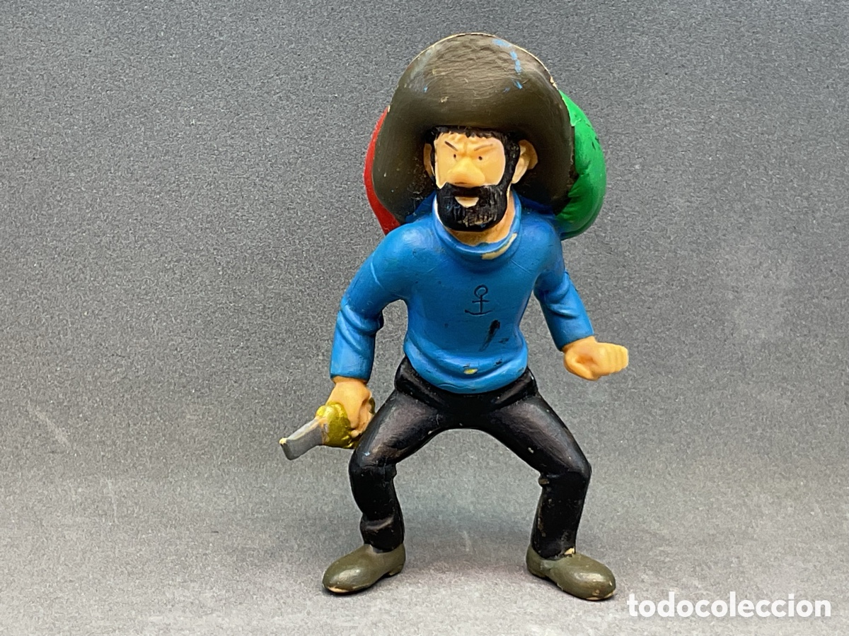 Figuras de Goma y PVC: Figura en Goma / Pvc dek Capit&aacute;n Haddock. Personaje de Tint&iacute;n. Plastoy. A&ntilde;o 1994