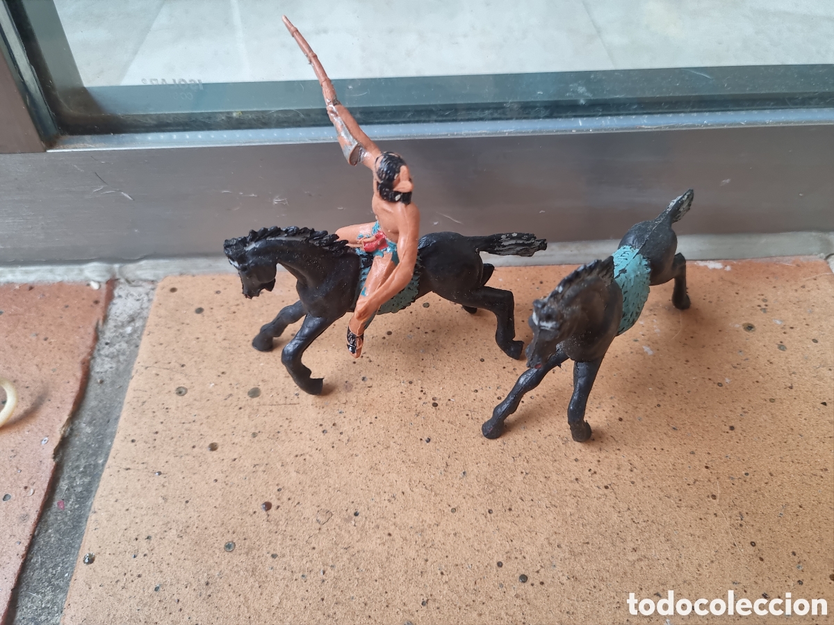 Figuras de goma y PVC: Indio a caballos jecsan - Foto 2