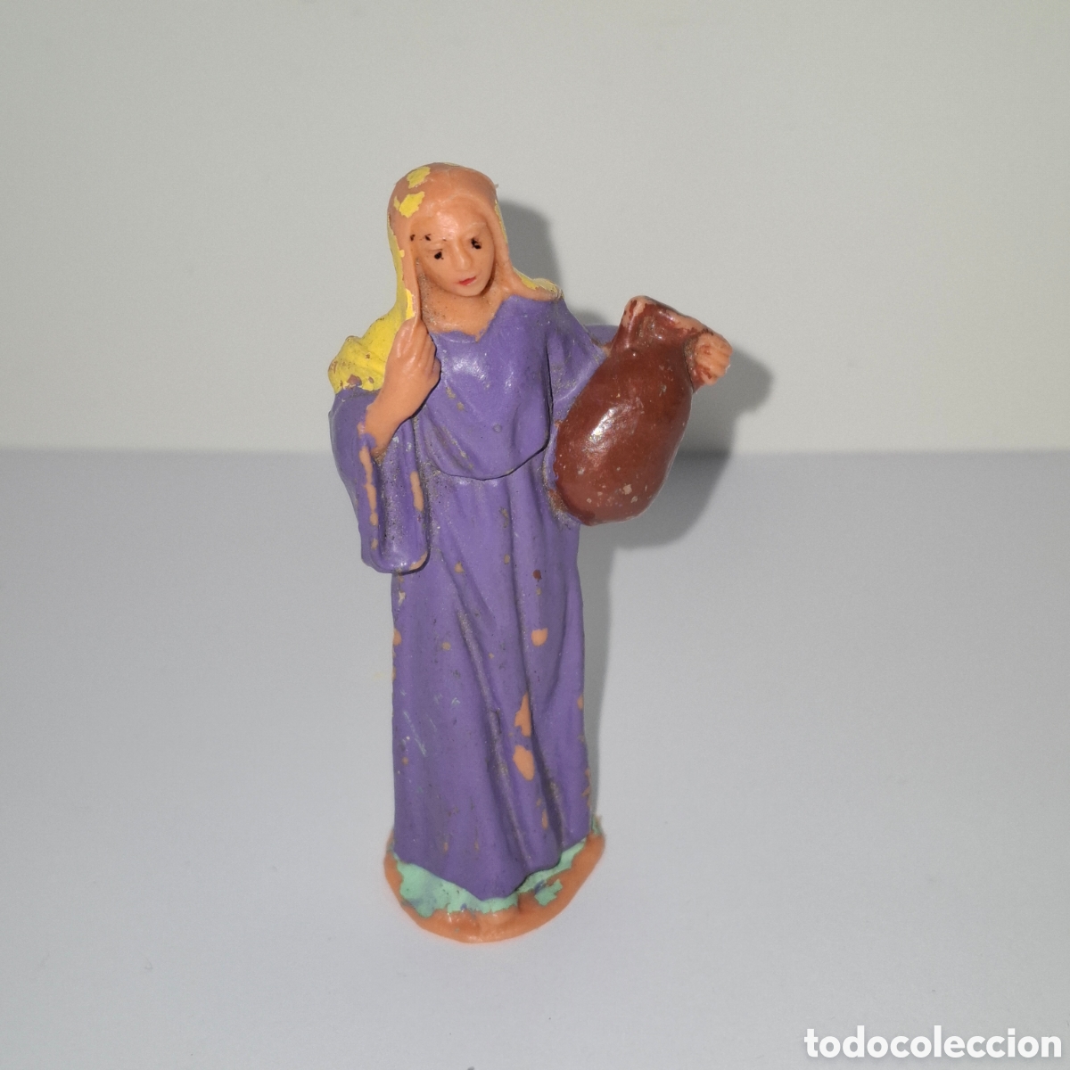 Figuras de Borracha e PVC: FIGURA PARA BELEN O NACIMIENTO DE NAVIDAD OLIVER A&Ntilde;OS 80 MADE IN SPAIN VINTAGE LAVANDERA