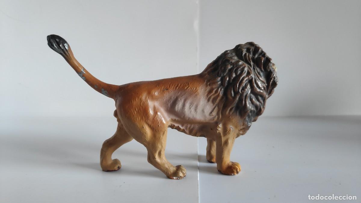 Figuras de goma y PVC: Le&oacute;n rugiendo Elastolin 1950 - Foto 2