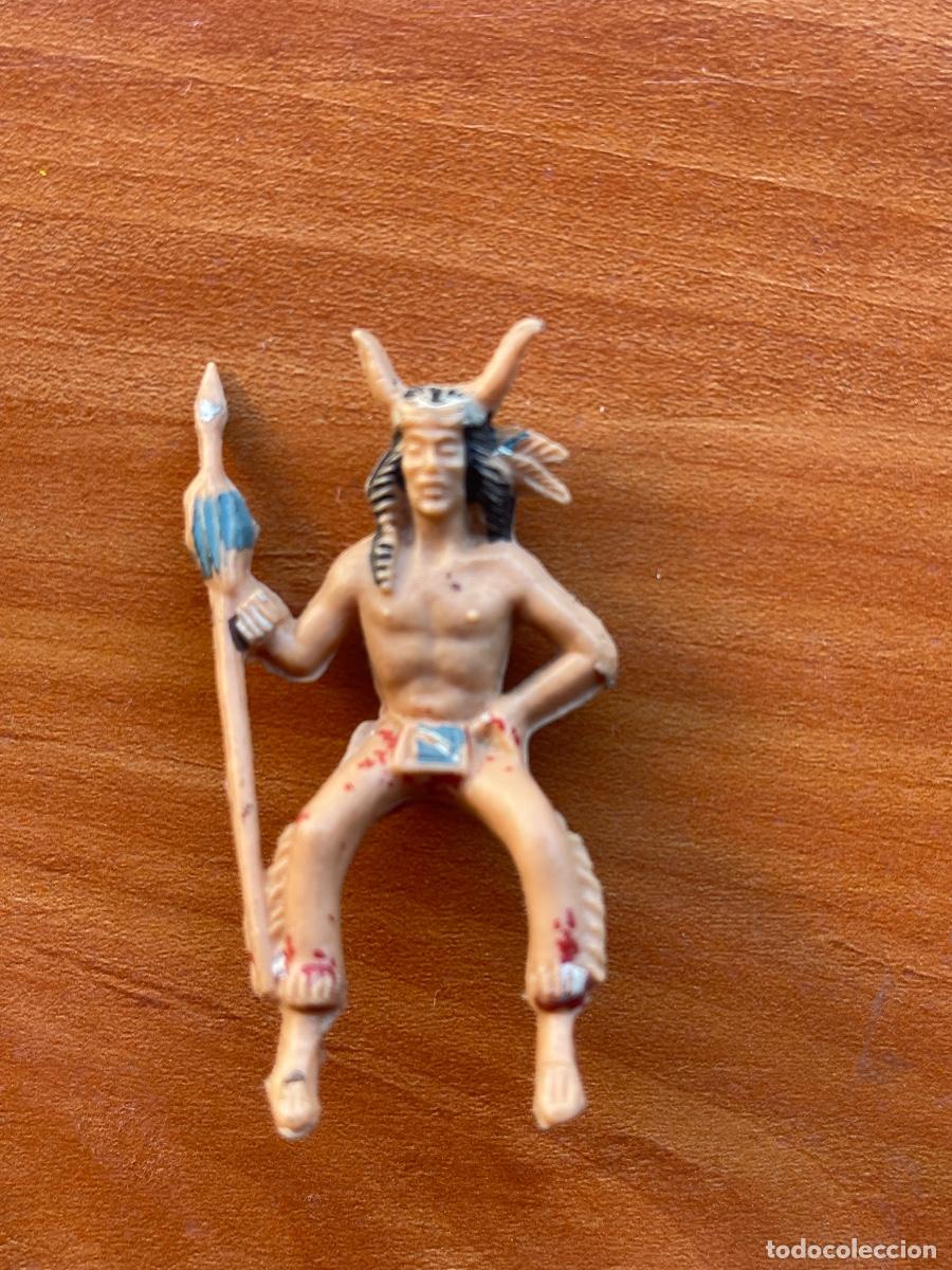 Figuras de goma y PVC: figuras indios reamsa Jefe indio lanza - Foto 1