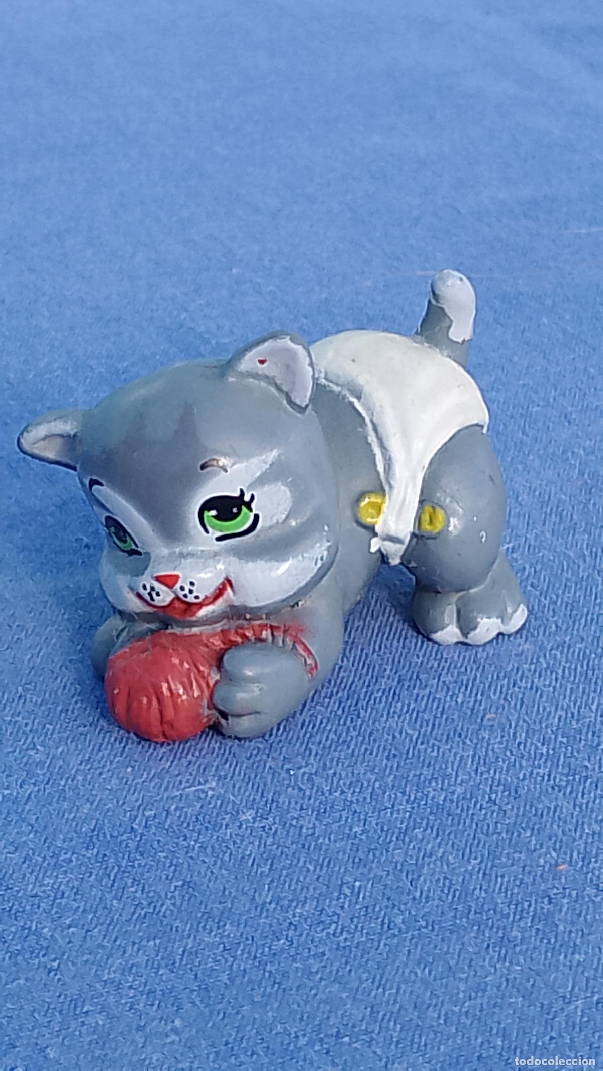 Figuras de Goma y PVC: Antigua figura gato gris colecci&oacute;n Chiquitines M&aacute;gicos Cachorros de Galoob