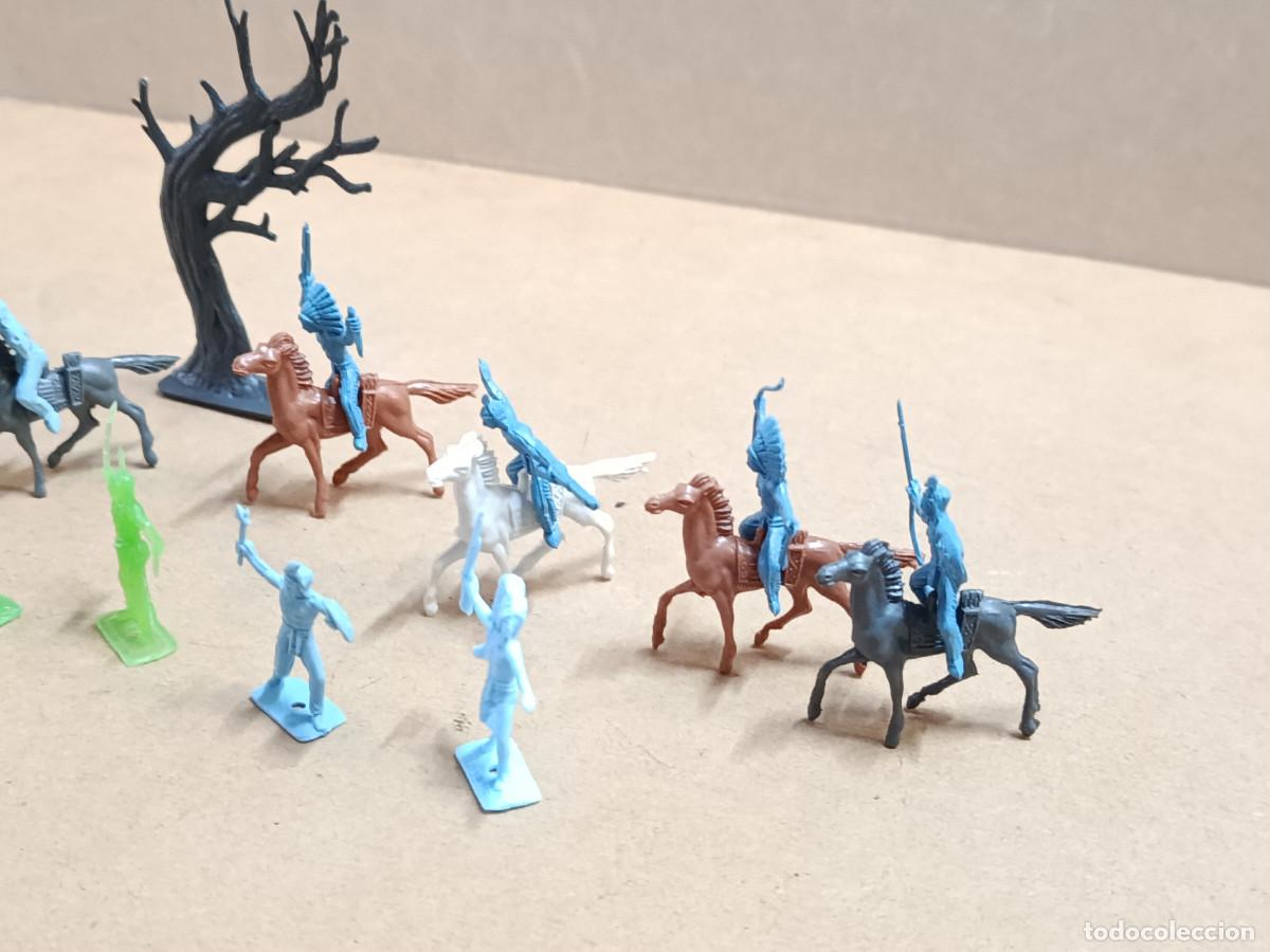 Figuras de goma y PVC: MINI OESTE COMANSI - INDIOS Y &Aacute;RBOL - 18 PIEZAS - Foto 3
