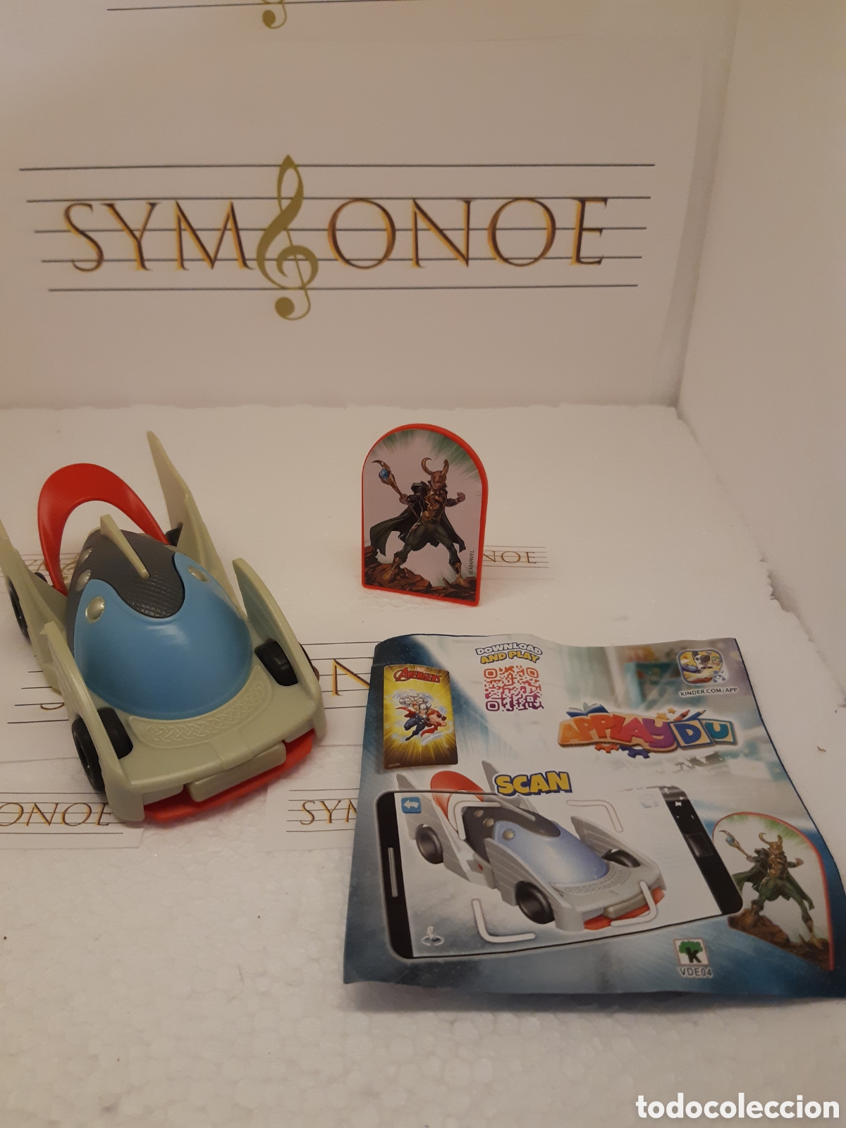 Figuras de goma Kinder: Thor coche Kinder Sorpesa Maxi Marvel - Foto 1