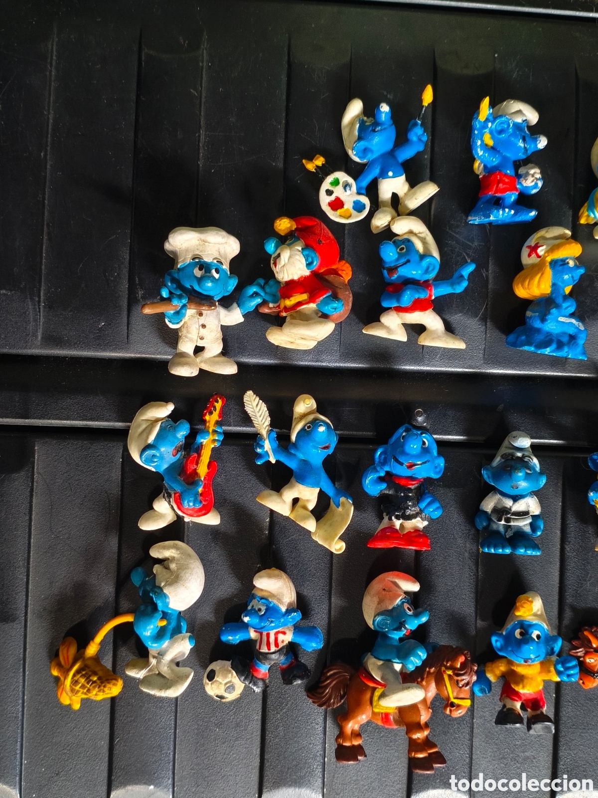 Figuras de goma y PVC: Pitufos lote 27 m&aacute;s accesorios - Foto 2