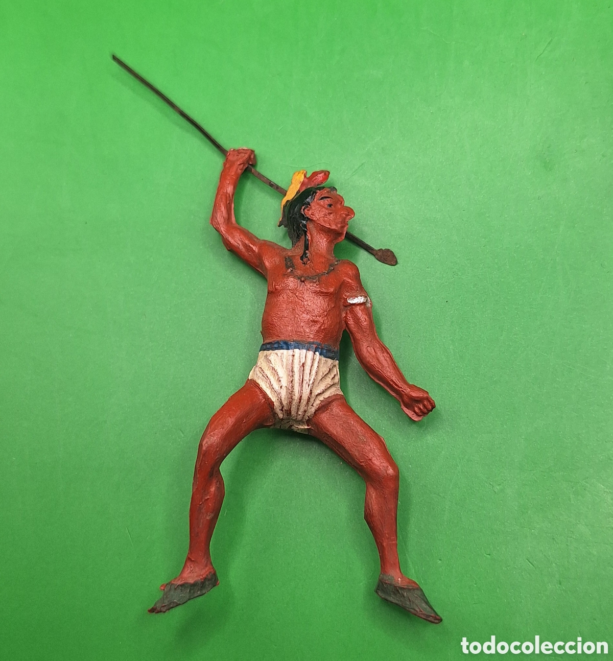 Figuras de goma y PVC: Pareja de Indios Piel Roja y Caballo Pech - Foto 3