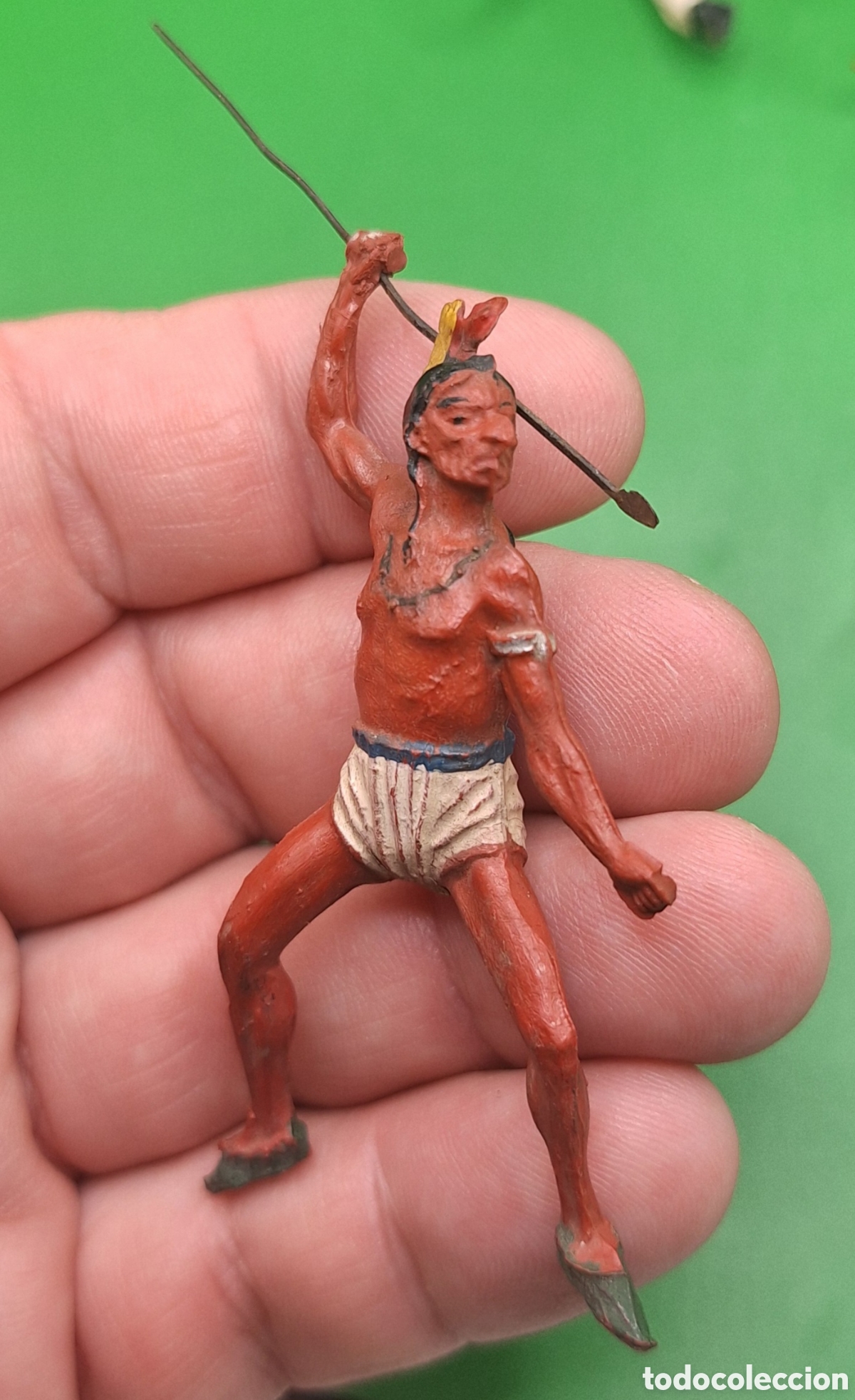 Figuras de goma y PVC: Pareja de Indios Piel Roja y Caballo Pech - Foto 5