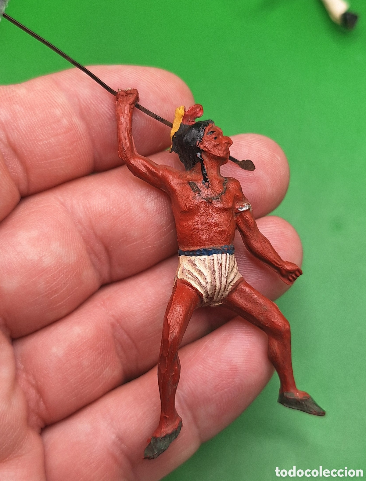 Figuras de goma y PVC: Pareja de Indios Piel Roja y Caballo Pech - Foto 6