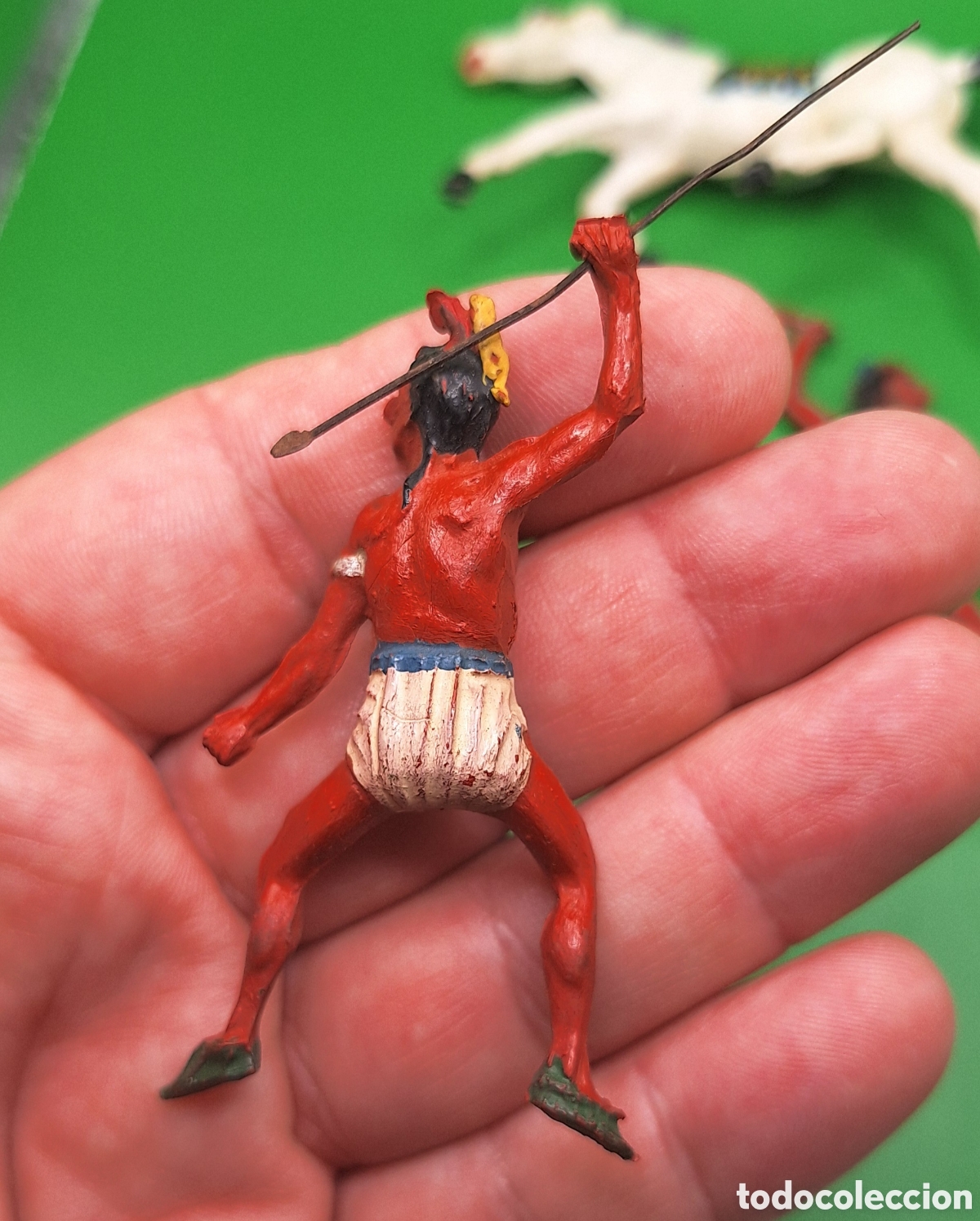 Figuras de goma y PVC: Pareja de Indios Piel Roja y Caballo Pech - Foto 7