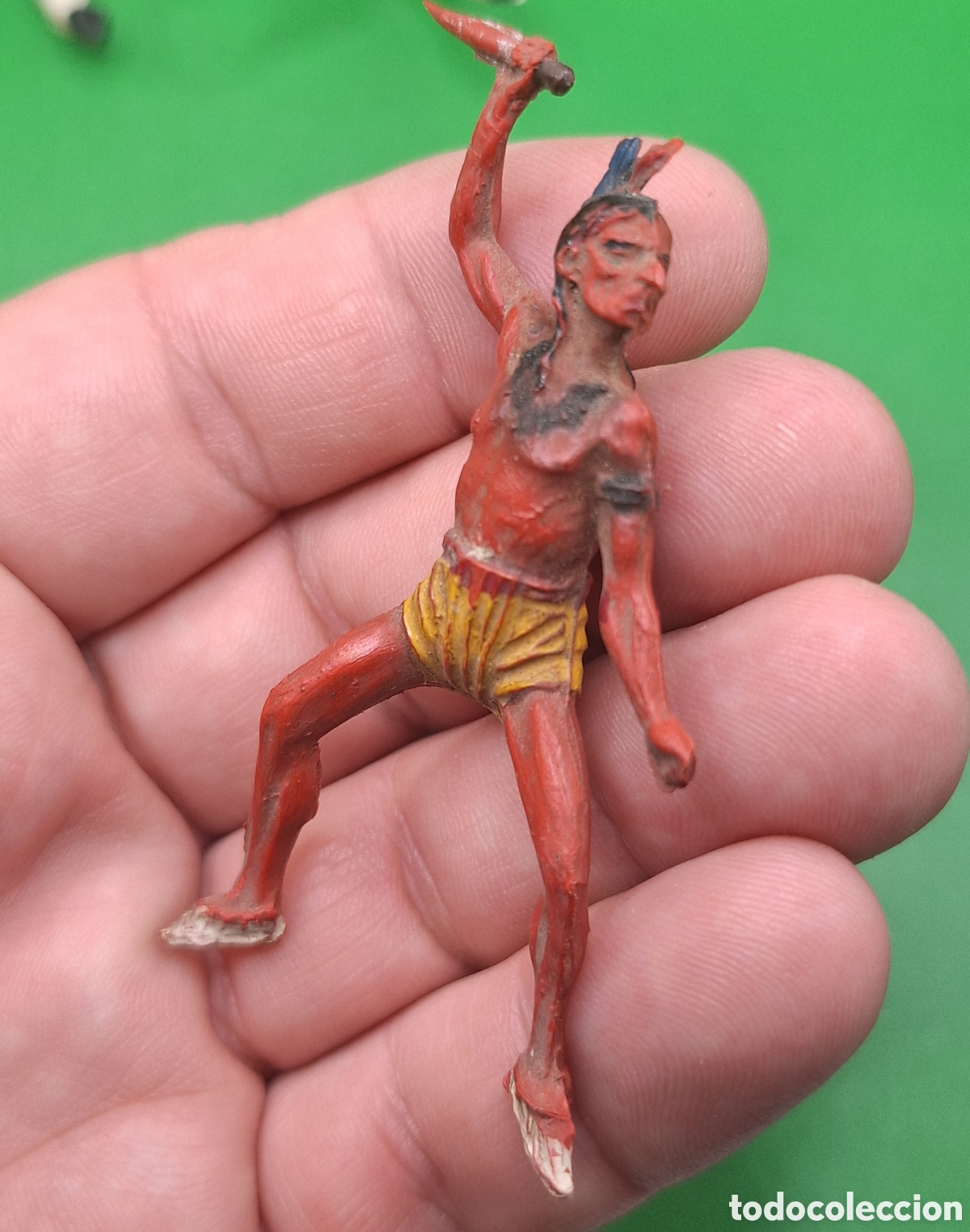 Figuras de goma y PVC: Pareja de Indios Piel Roja y Caballo Pech - Foto 10