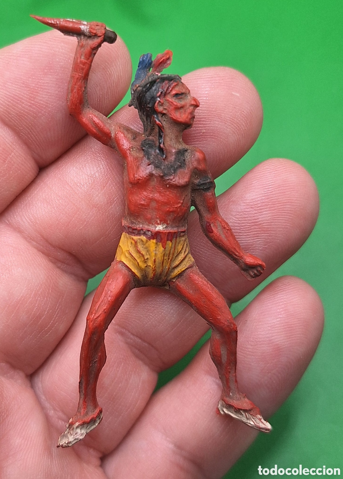 Figuras de goma y PVC: Pareja de Indios Piel Roja y Caballo Pech - Foto 11