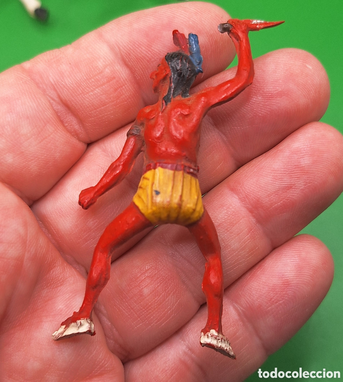 Figuras de goma y PVC: Pareja de Indios Piel Roja y Caballo Pech - Foto 12