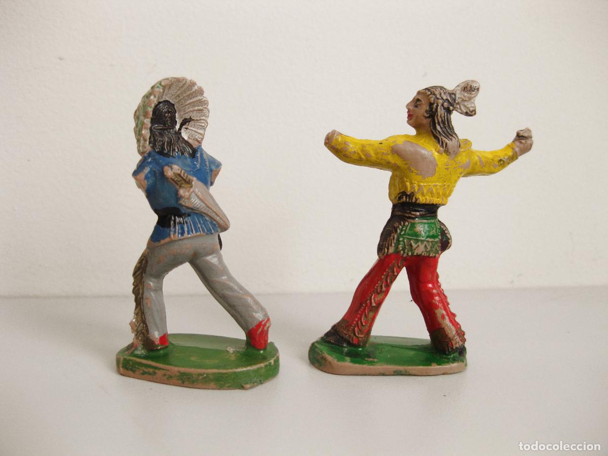 Figuras de goma y PVC: 2 FIGURAS DE INDIOS DE PL&Aacute;STICO DURO MONTEPLAST - Foto 2