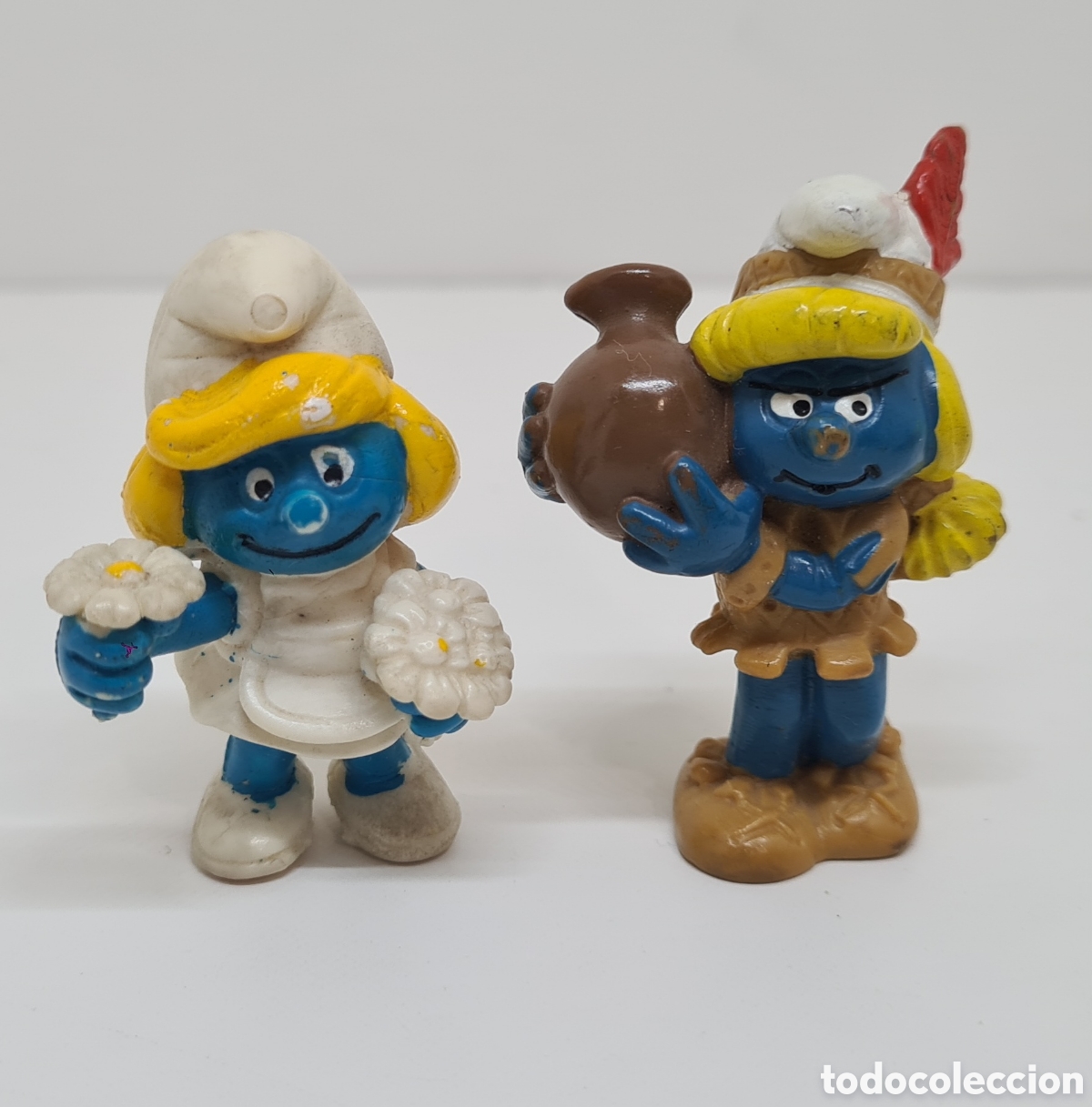 Figuras de goma y PVC: PITUFINA FLORES BOOTLEG E INDIA SCHLEICH - Foto 1