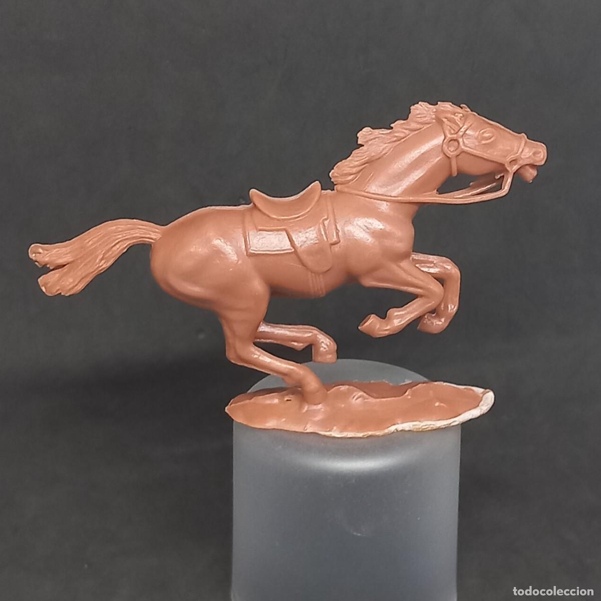 Figuras de Goma y PVC: COFALU SERIE OESTE MADE IN FRANCE CABALLO COWBOY VAQUERO MARRON PLASTICO DURO ORIGINAL A&Ntilde;OS 70 PTOY