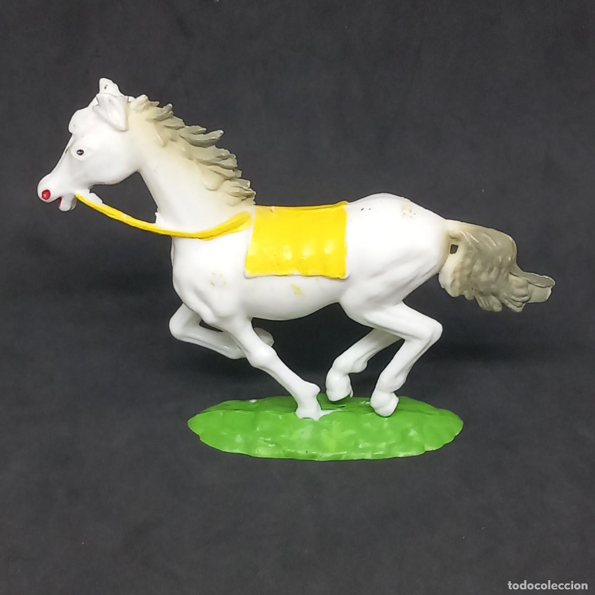 Figuras de Goma y PVC: COFALU SERIE OESTE MADE IN FRANCE CABALLO INDIO BLANCO N&deg; 1 PL&Aacute;STICO DURO ORIGINAL A&Ntilde;OS 70 PTOY