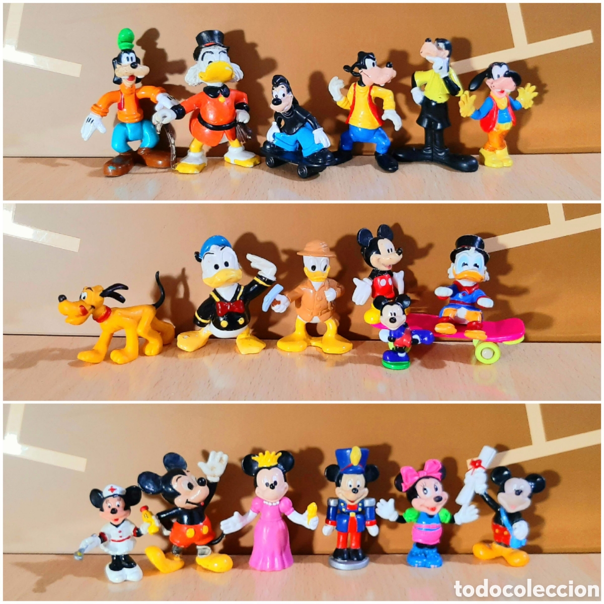 Figuras de Borracha e PVC: Figuras PVC Eura Spain de Donald Mickey Mousse Pluto Goofy