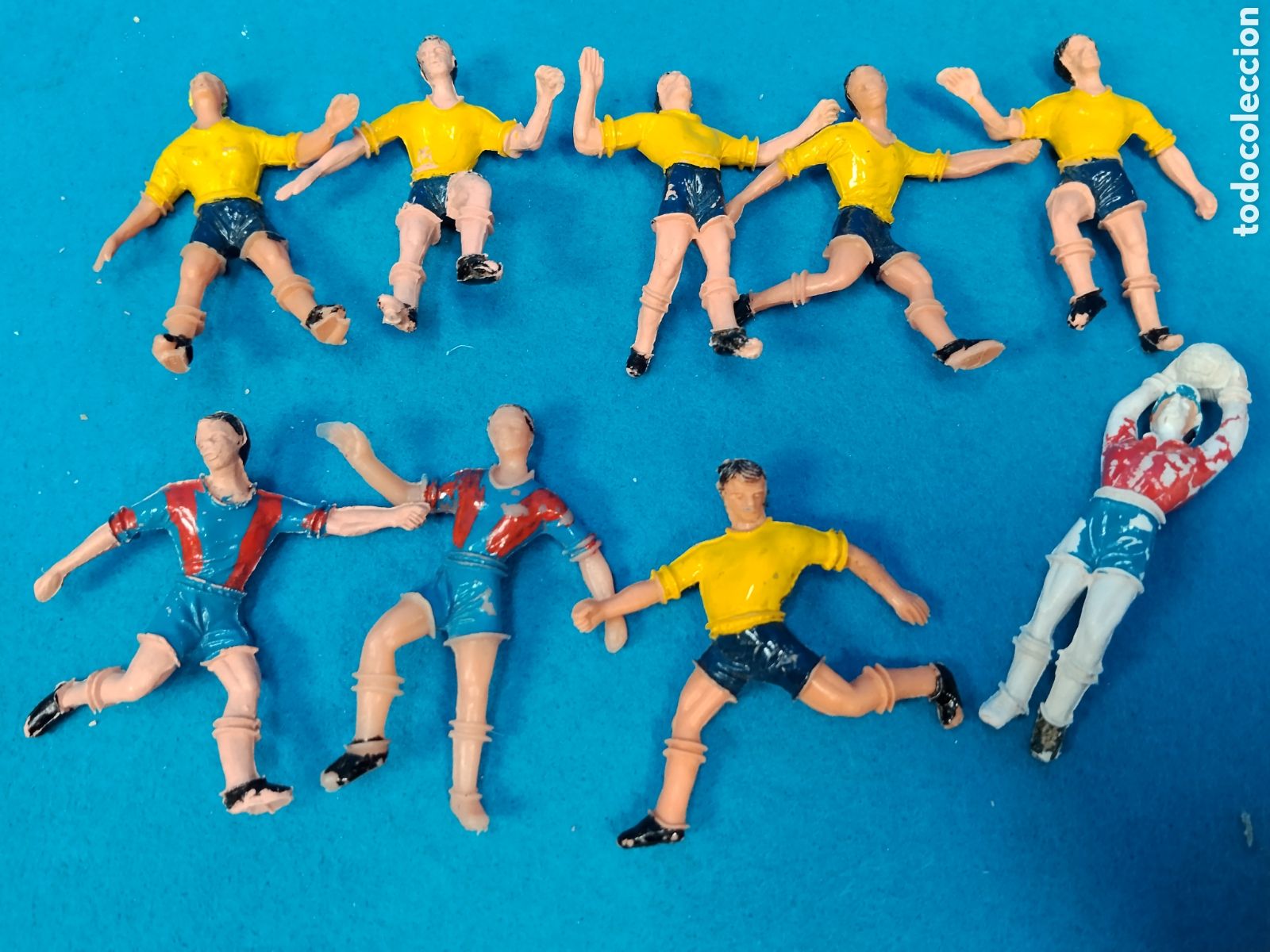 Rubber and PVC Figures: 9 mu&ntilde;ecos futbolistas de pl&aacute;stico duro, Duper ?. A&ntilde;os 80