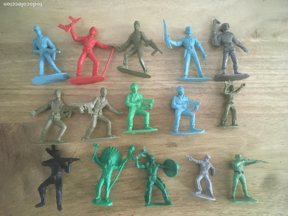 Figuras de Goma y PVC: soldados del mundo jecsan reamsa pech comansi lote figuras monocolor plastico variadas