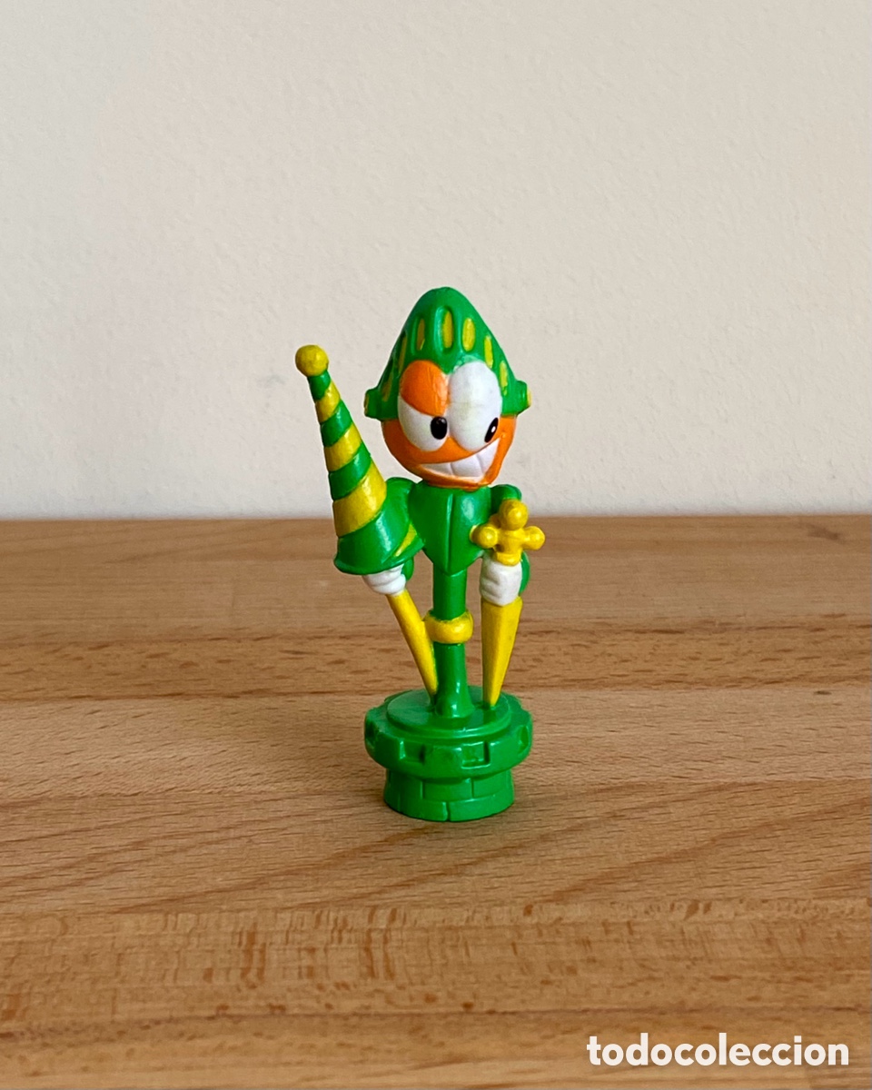 Figuras de Goma y PVC: Figura verde antiguo parch&iacute;s Chupa Chups. Caballero. A&ntilde;os 90