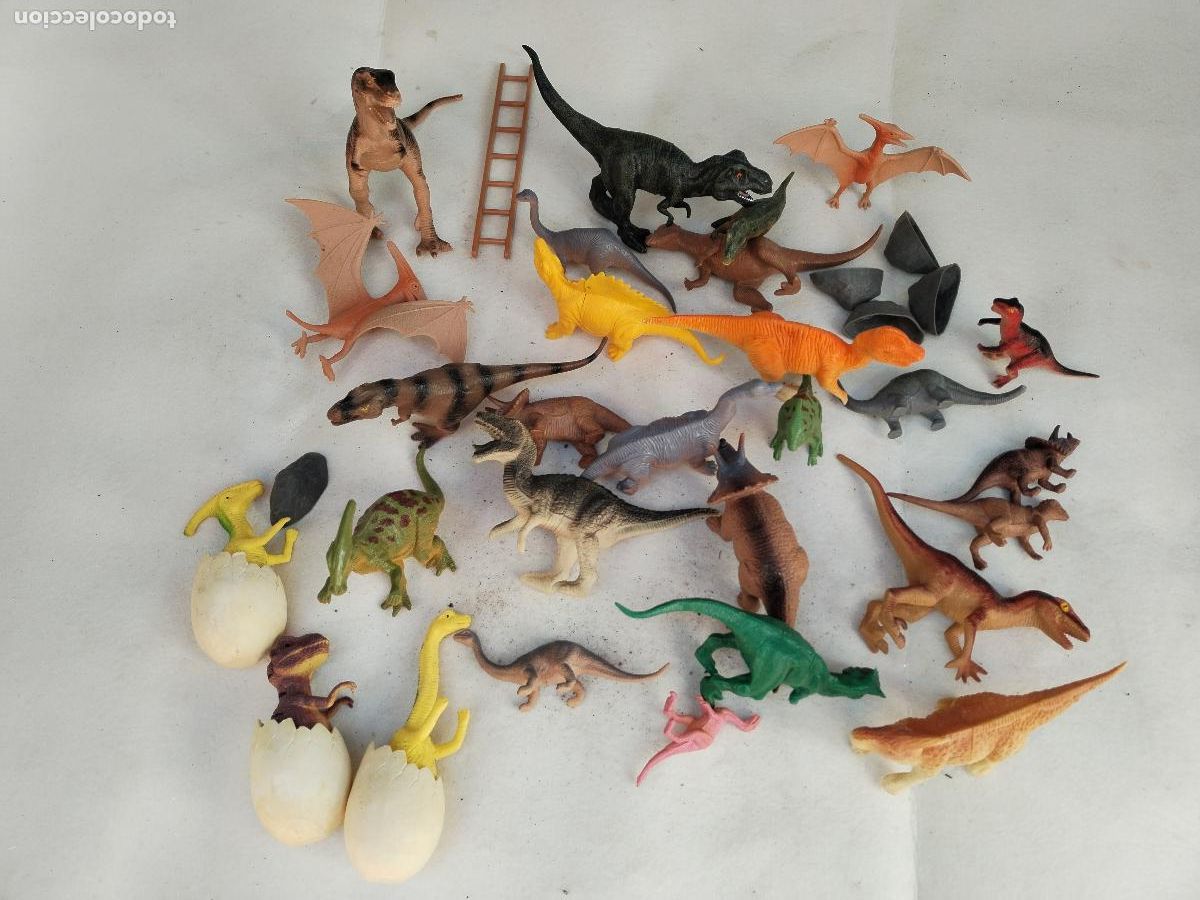 Figuras de Goma y PVC: Lote 28 dinosaurios de goma maciza . - c186