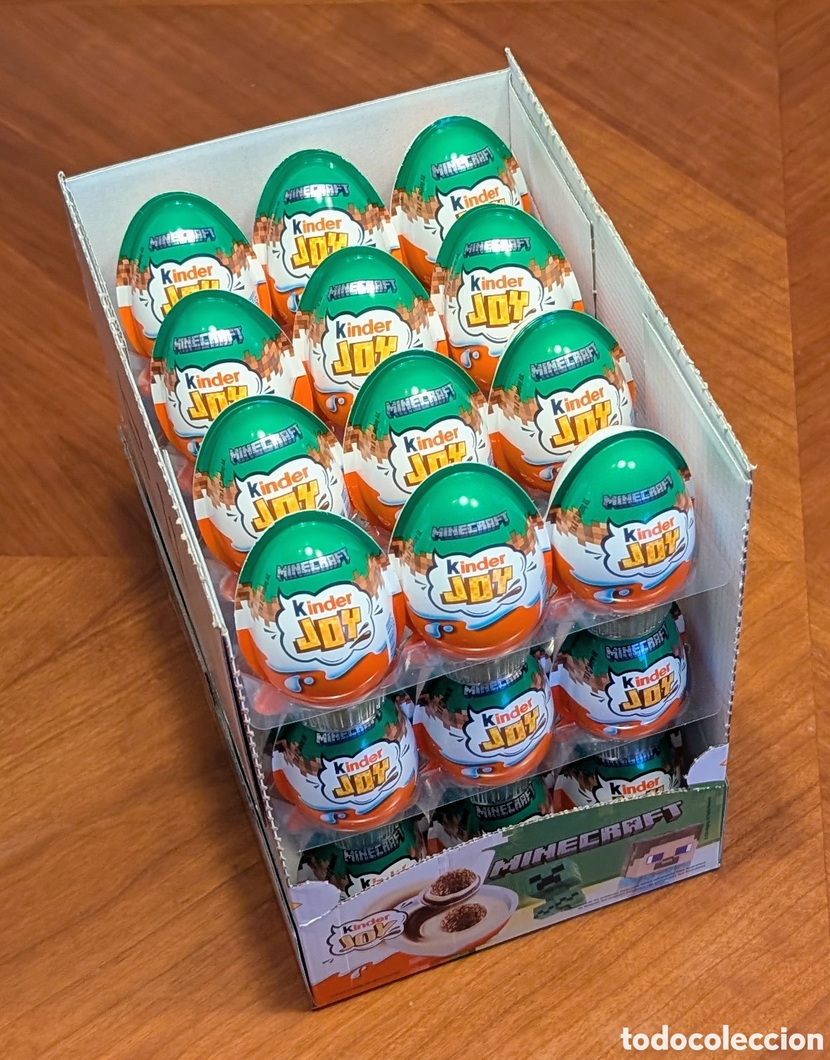 Figuras de Goma Kinder: Caja Figuras huevos sorpresa Kinder Joy Minecraft sin abrir