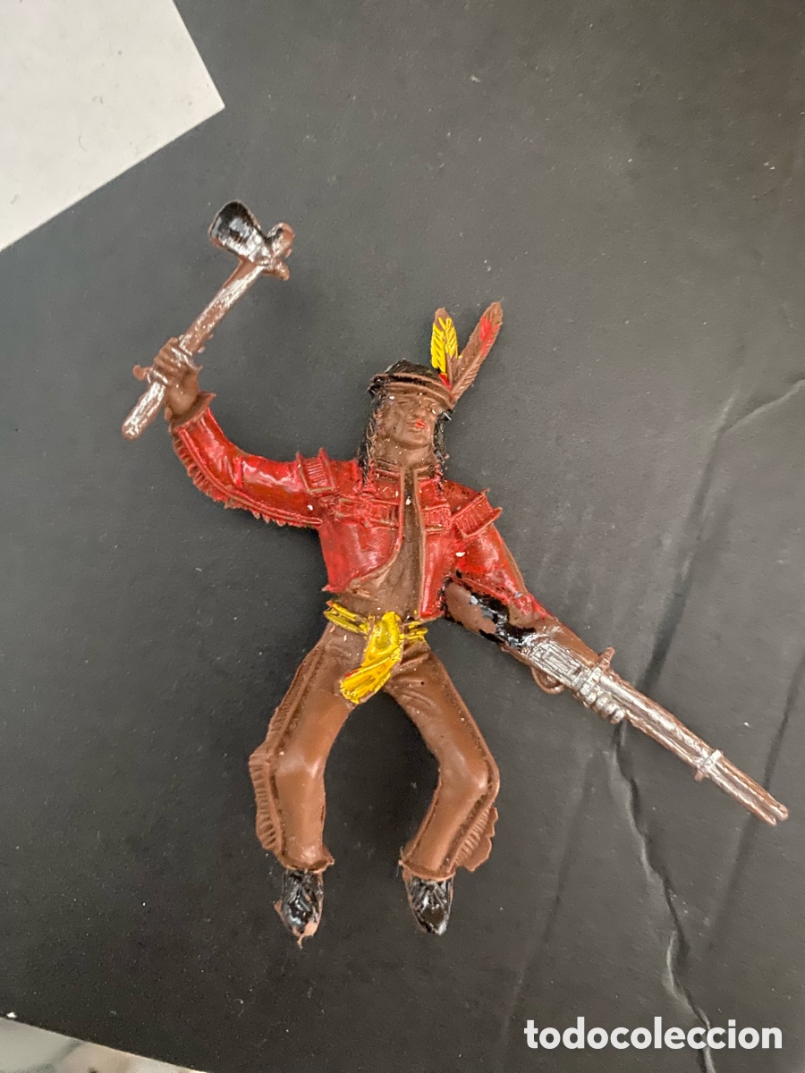 Figuras de goma y PVC: Jinete indio comansi pl&aacute;stico - Foto 1