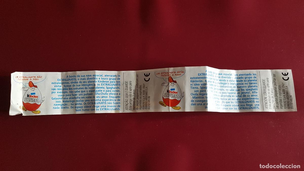 Figuras de goma Kinder: KINDER - PAPEL INSTRUCCIONES EXTRALUNATIS - Foto 2