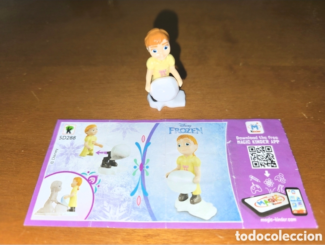 Figuras de Goma Kinder: Figura kinder Frozen Anna SD288 +bpz nuevo mu&ntilde;eco sorpresa huevo colecci&oacute;n navidad
