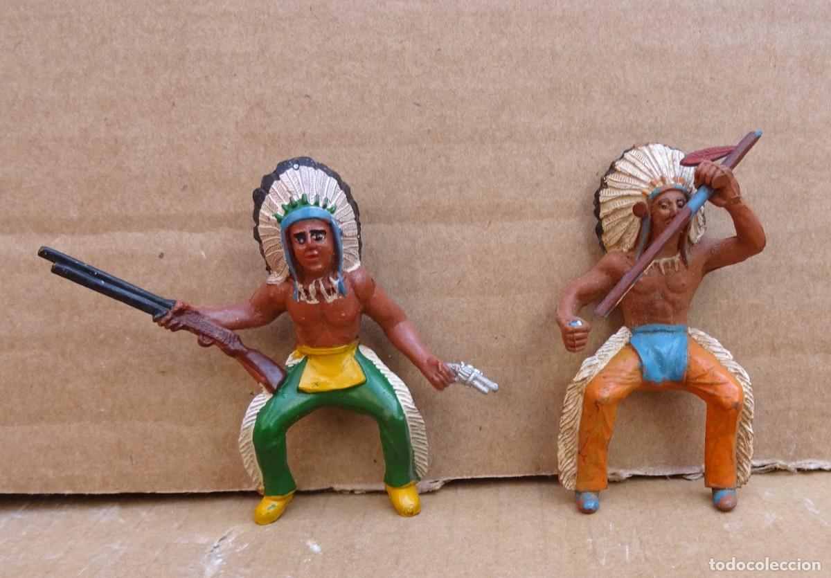 Figuras de goma y PVC: SOTORRES INDIOS A CABALLO GOMA - Foto 1