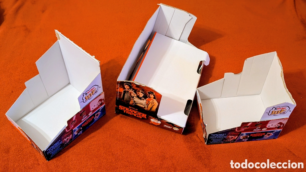 Figuras de Goma Kinder: Kinder Joy Stranger Things Funko Pop cajas vac&iacute;as