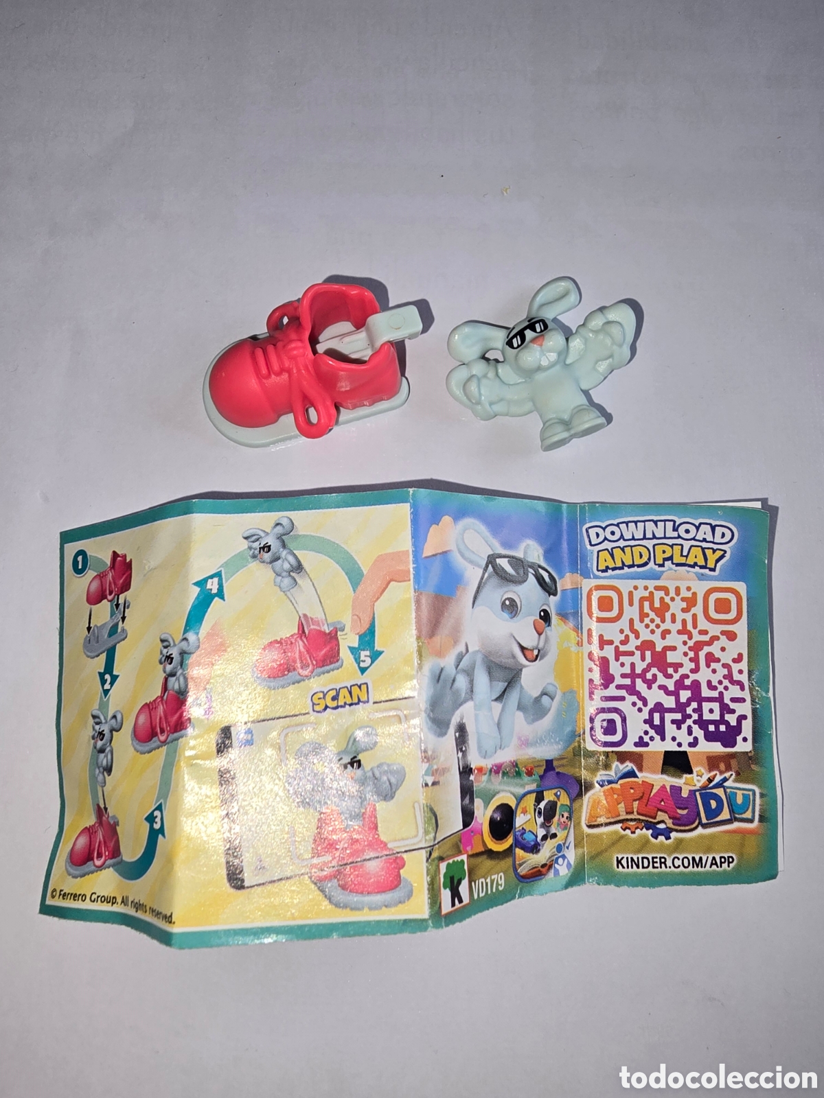 Figuras de Goma Kinder: Figura kinder VD179 + bpz conejo saltarin zapato mu&ntilde;eco colecci&oacute;n premium sorpresa