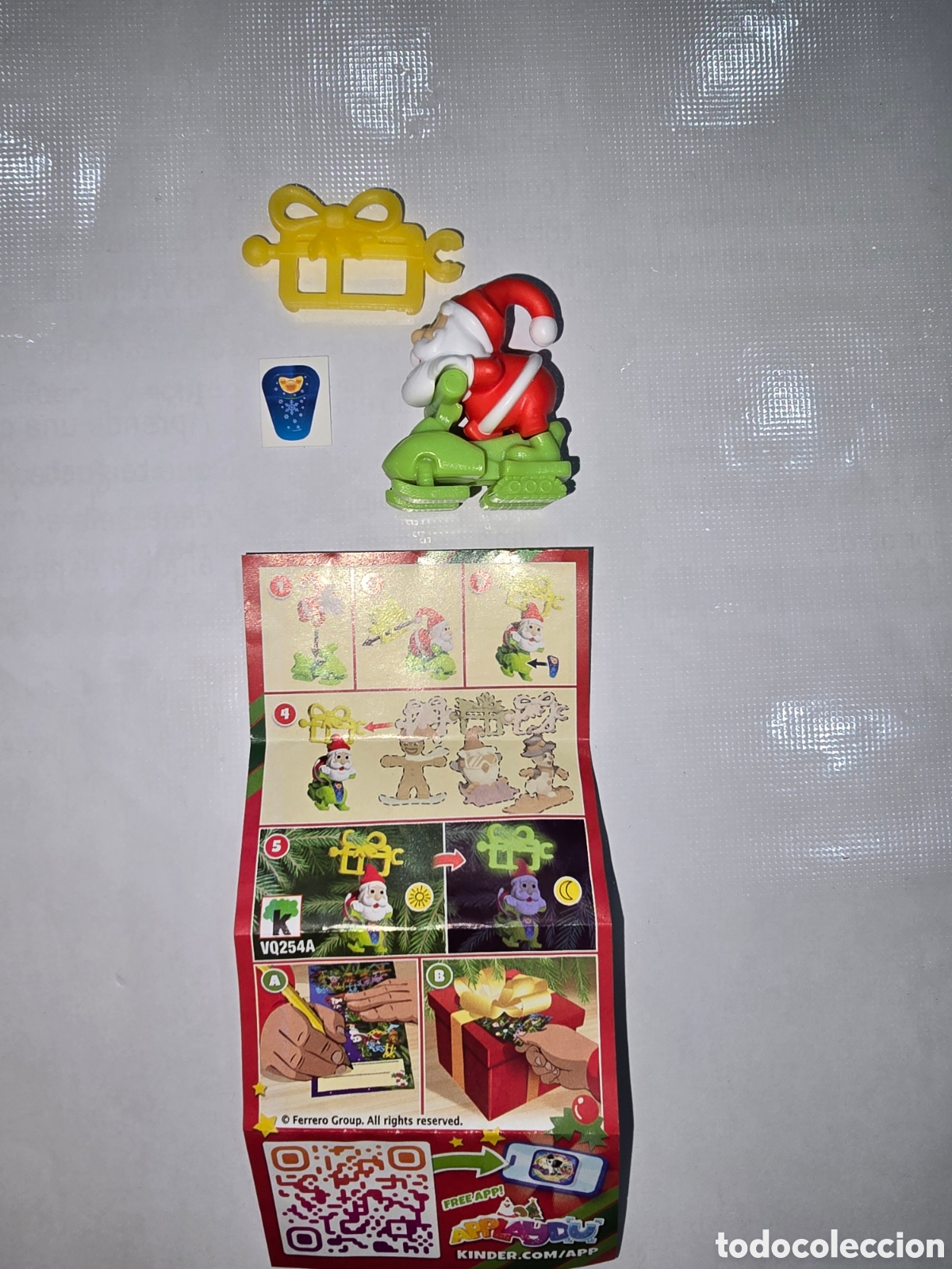 Figuras de Goma Kinder: Figura kinder VQ254A + bpz Santa Claus pap&aacute; noel Navidad mu&ntilde;eco colecci&oacute;n premium sorpresa