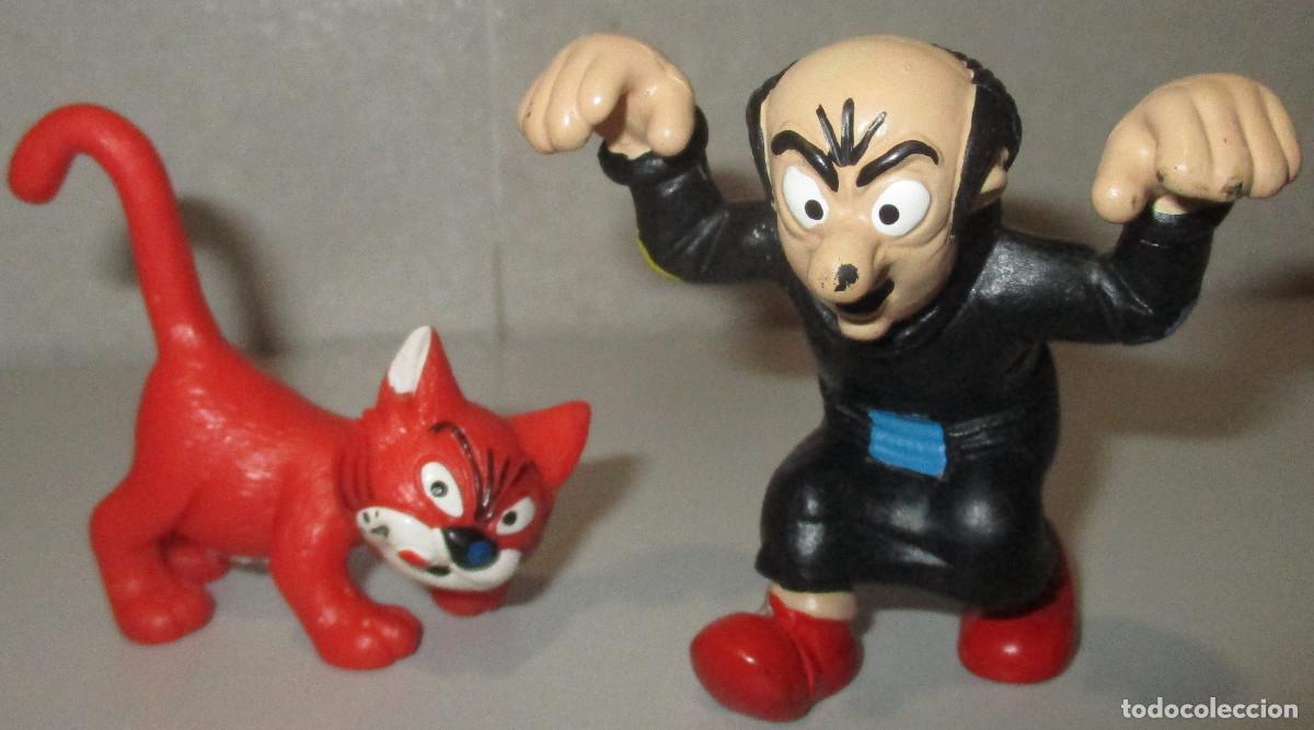 Figuras de Goma y PVC: 2 figuras PVC PITUFOS GARGAMEL y AZRAEL, pitufo smurf Smurfs Schlumpf Puff Peyo 1991-93 SCHLEICH