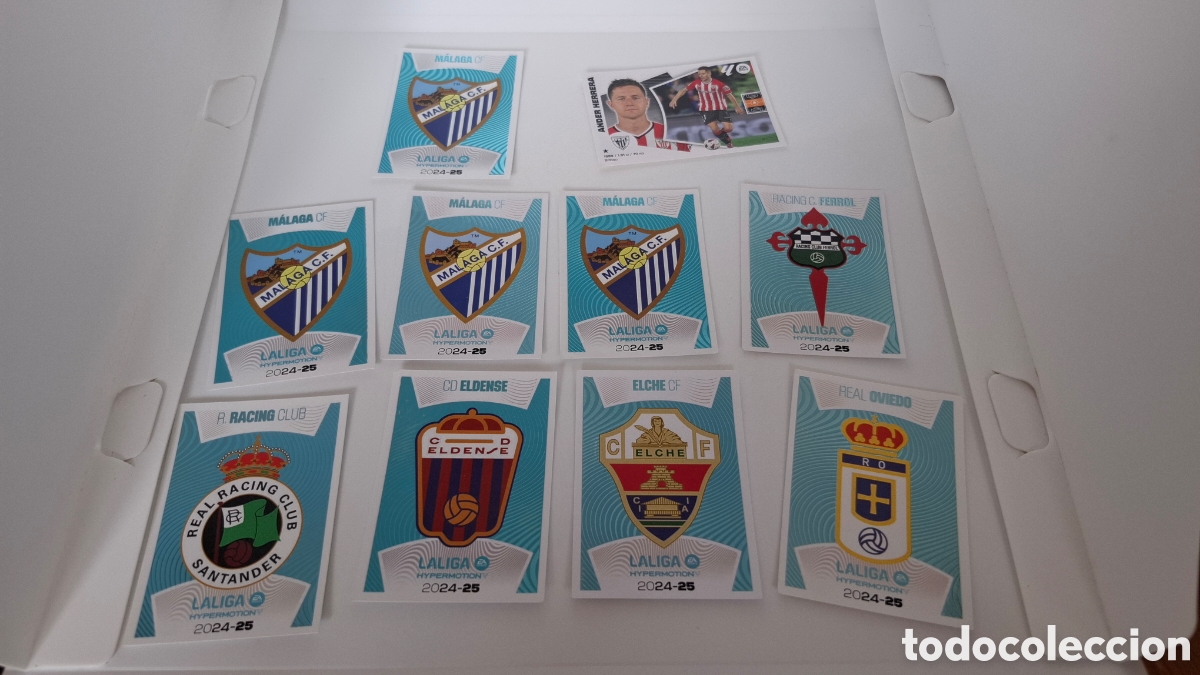 Figuras de Goma y PVC: LOTE CROMOS LIGA ESTE 2024 2025 ESCUDOS Y ANDER HERRERA SIN PEGAR