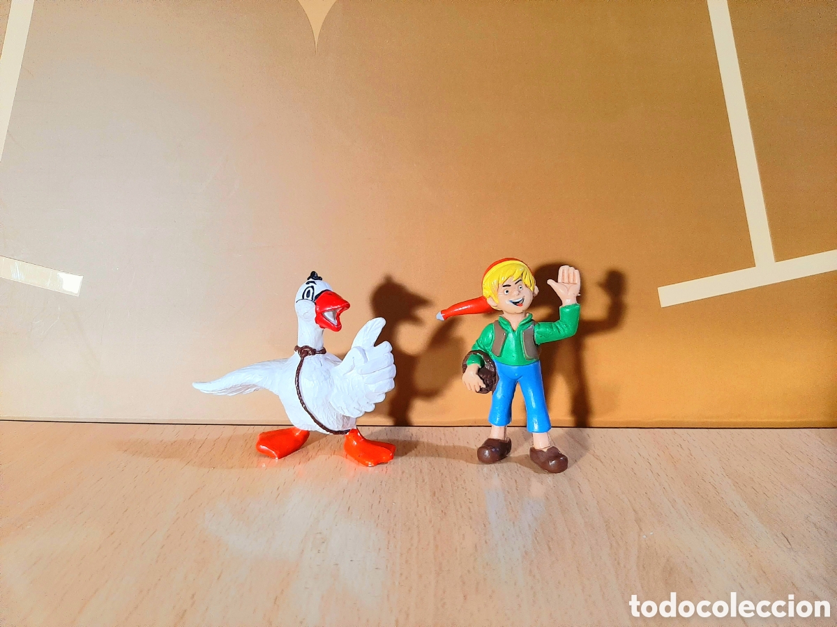 Figuras de Goma y PVC: Figuras de Nila Holgersson y Martin de Schleich 1981 W. Germany