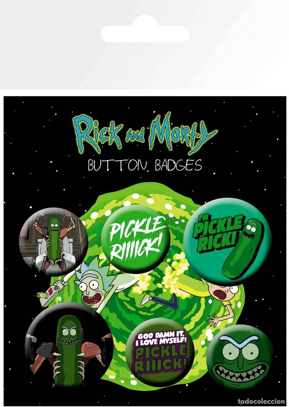 Figure di Gomma e PVC: Set de Chapas Insignias - Rick & Morty