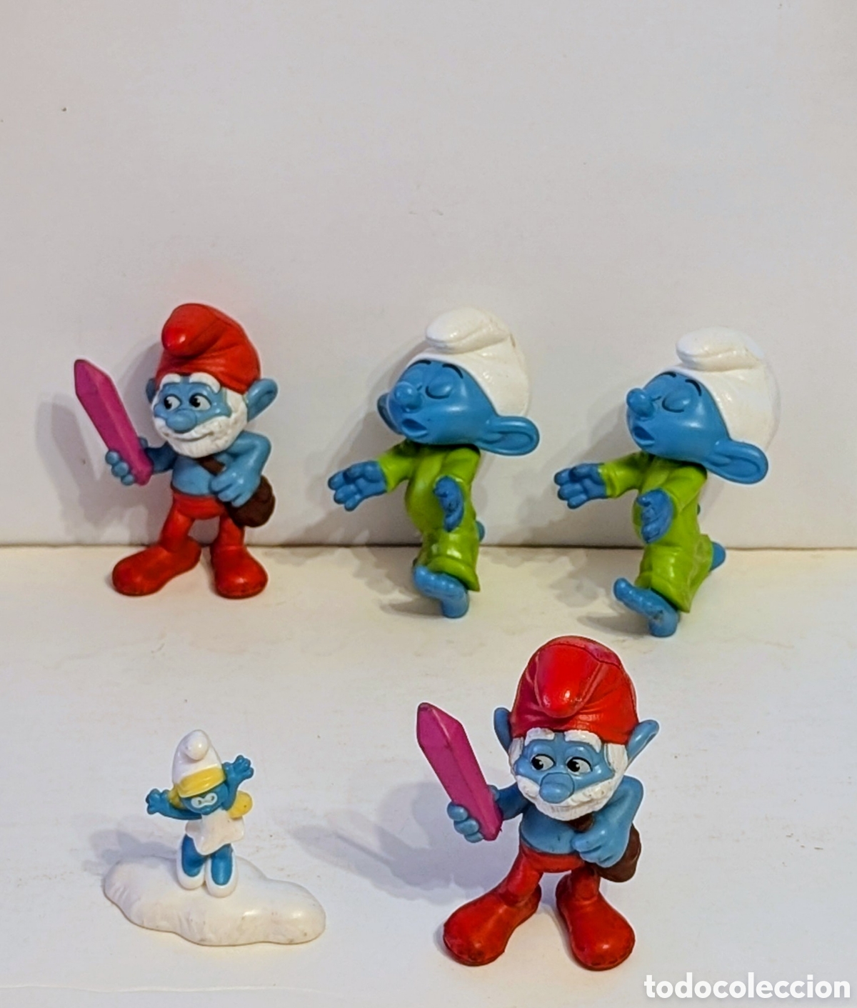 Figuras de goma y PVC: Lote figuras mu&ntilde;ecos Los Pitufos MC DONALDS - Foto 2